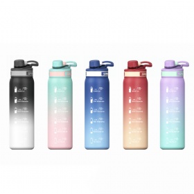 32Oz plastic Sport Straw Motivational Water Bottles With Capacity Marker For Sublimation
