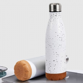 17OZ Leak Free Cola Shape Double Wall Stainless Steel Vacuum Insulated Water Bottle with Cork Bottom