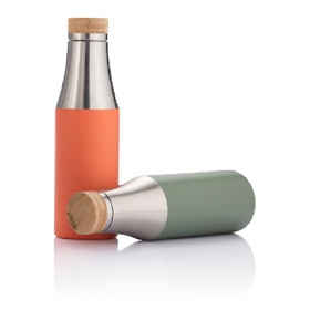 Stainless Steel Drinking Bullet Water Bottle Bamboo Lid Vacuum Flask 500ML Double Wall Sport Vacummm Bottle