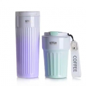 Hot Selling 14oz Reusable Coffee Cup Stainless Steel Vacuum Thermo Cup Insulated Travel Coffee Mug With Strap