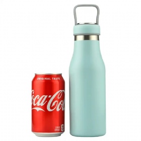 Standard mouth water bottle drinkware round hip electric vacuum thermos stainless double wall flask
