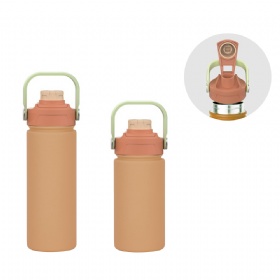 2025 New Lids Stainless Steel Wide-Mouth Sports Vacuum Flask Comfortable Handle Bottle with Lid